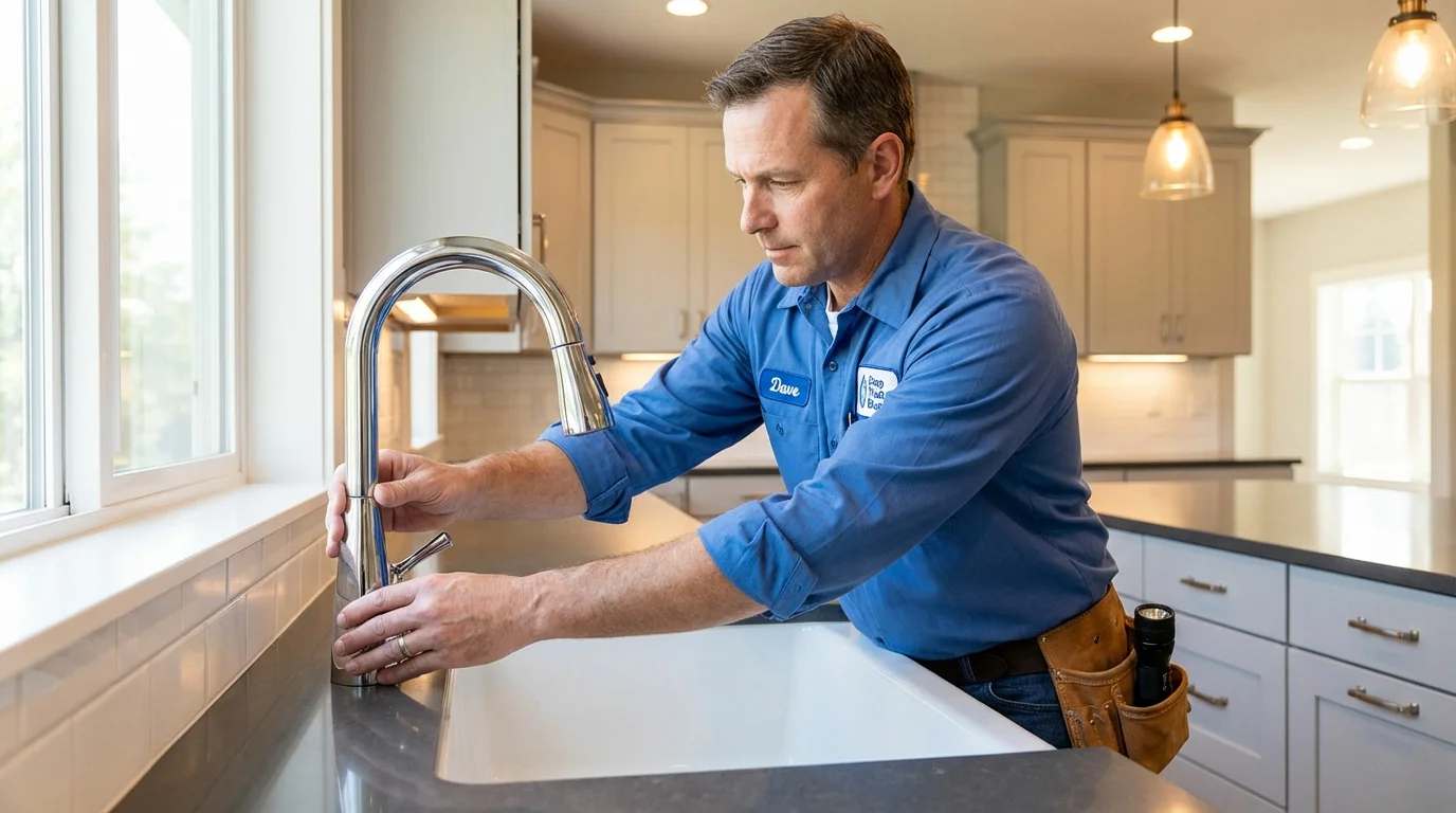 Kitchen faucet installation by Johns Plumbing LLC in Gretna